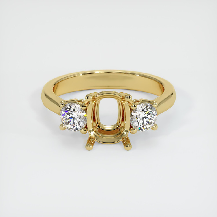 18K Yellow Gold Three Stone Ring Setting