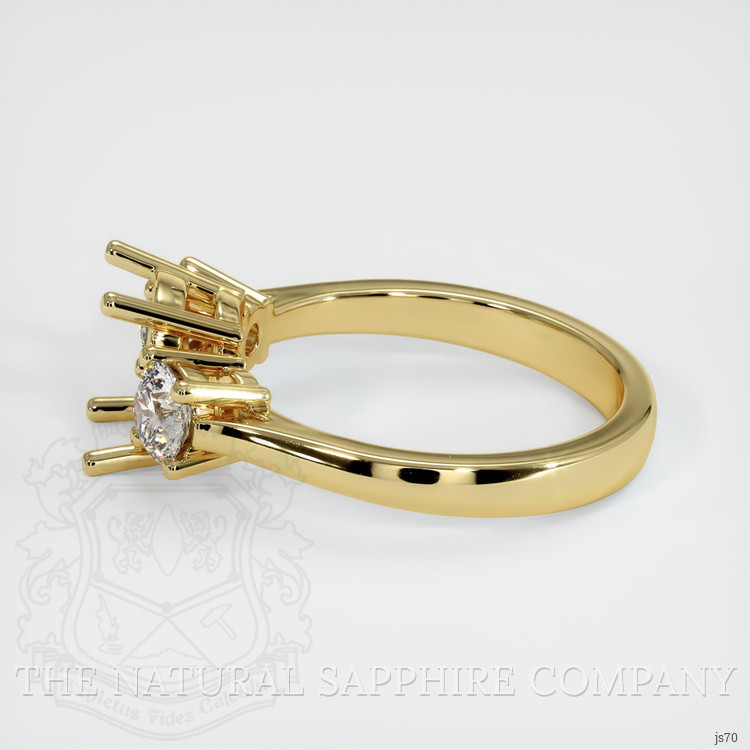 18K Yellow Gold Three Stone Ring Setting
