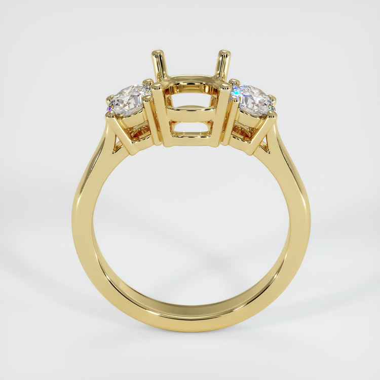 18K Yellow Gold Three Stone Ring Setting