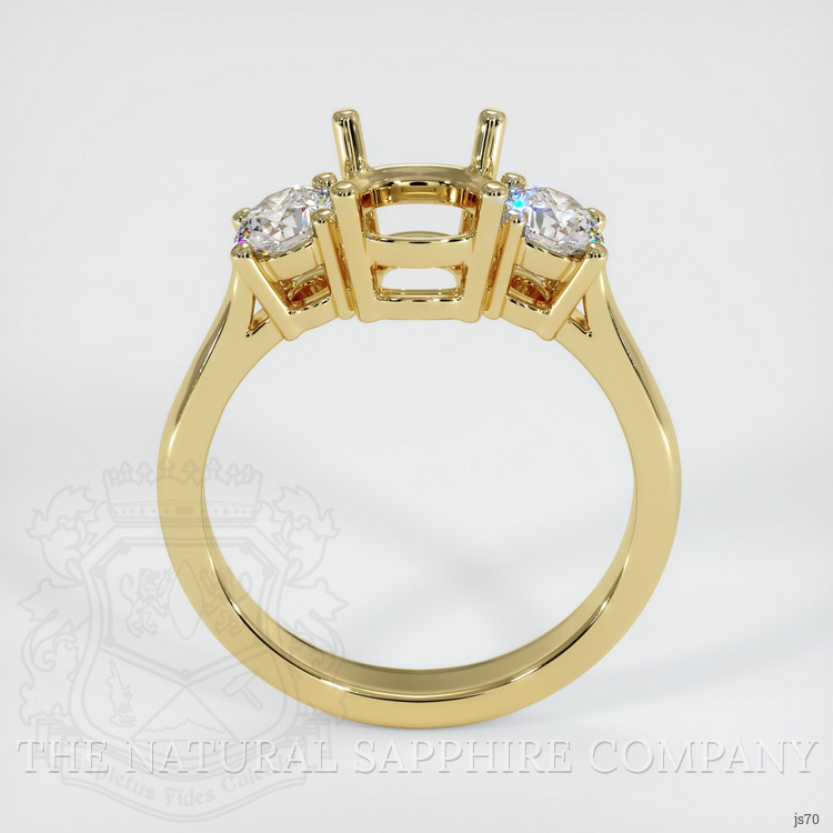 18K Yellow Gold Three Stone Ring Setting