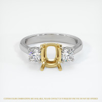 14K Yellow & White Three Stone Ring Setting Image