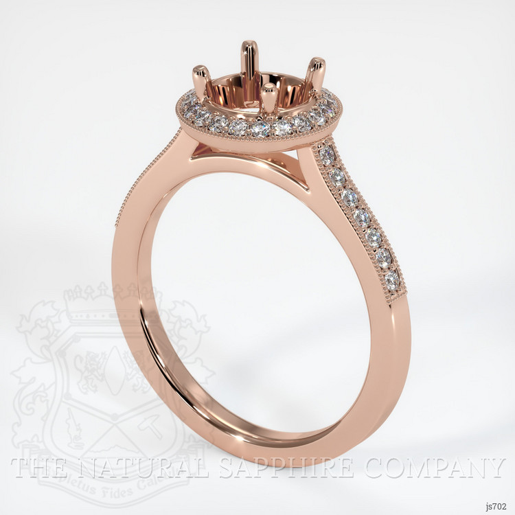 14K Rose Gold Pave Ring Setting