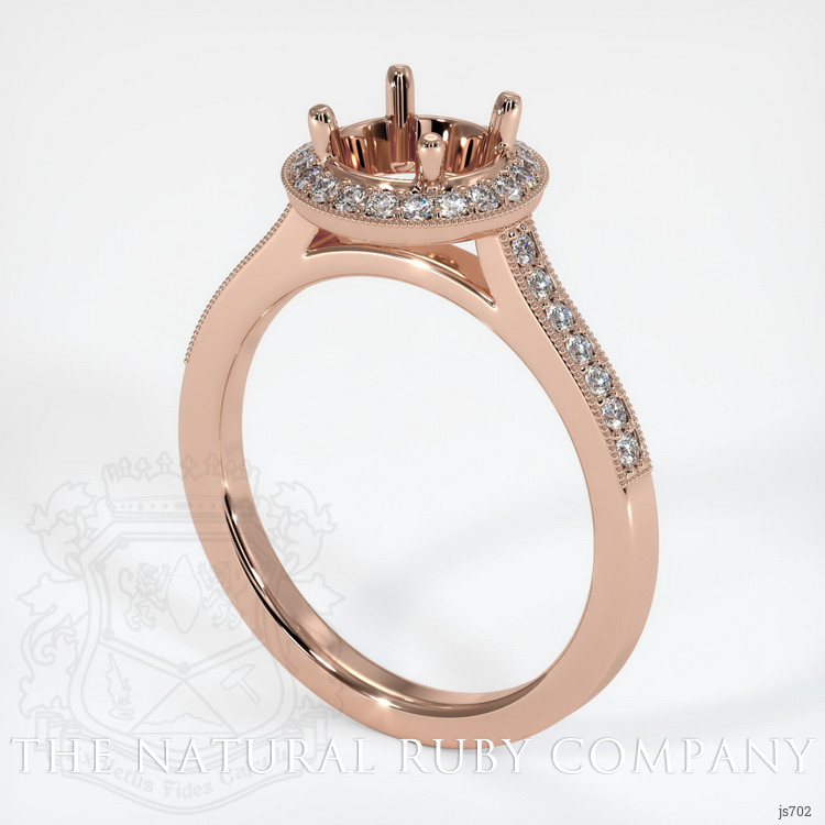 14K Rose Gold Pave Ring Setting