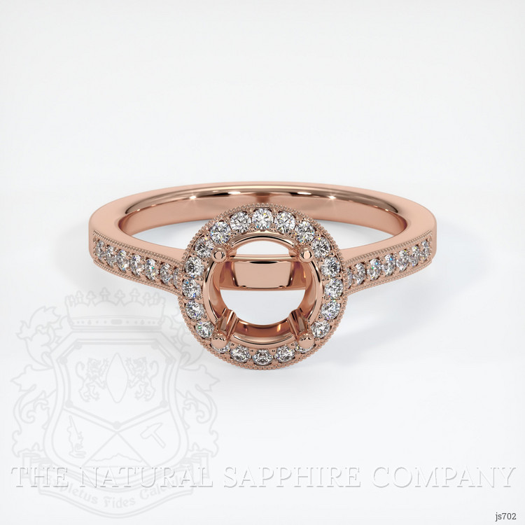 14K Rose Gold Pave Ring Setting