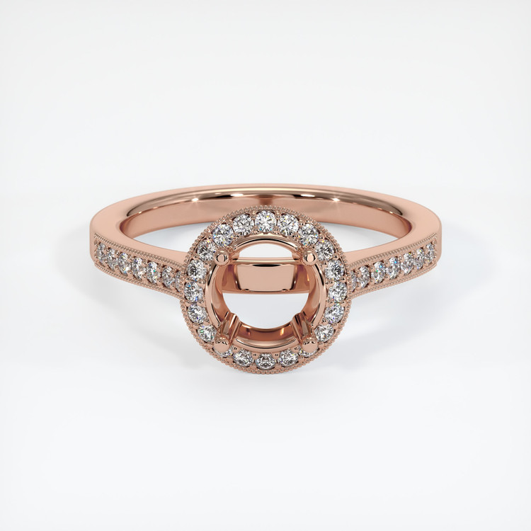 14K Rose Gold Pave Ring Setting