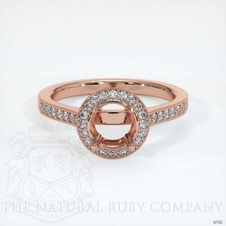 14K Rose Gold Pave Ring Setting