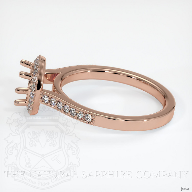 14K Rose Gold Pave Ring Setting