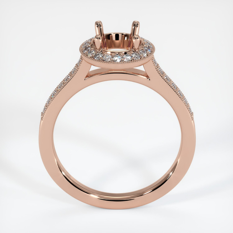 14K Rose Gold Pave Ring Setting