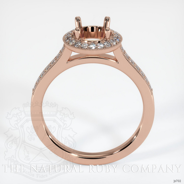 14K Rose Gold Pave Ring Setting