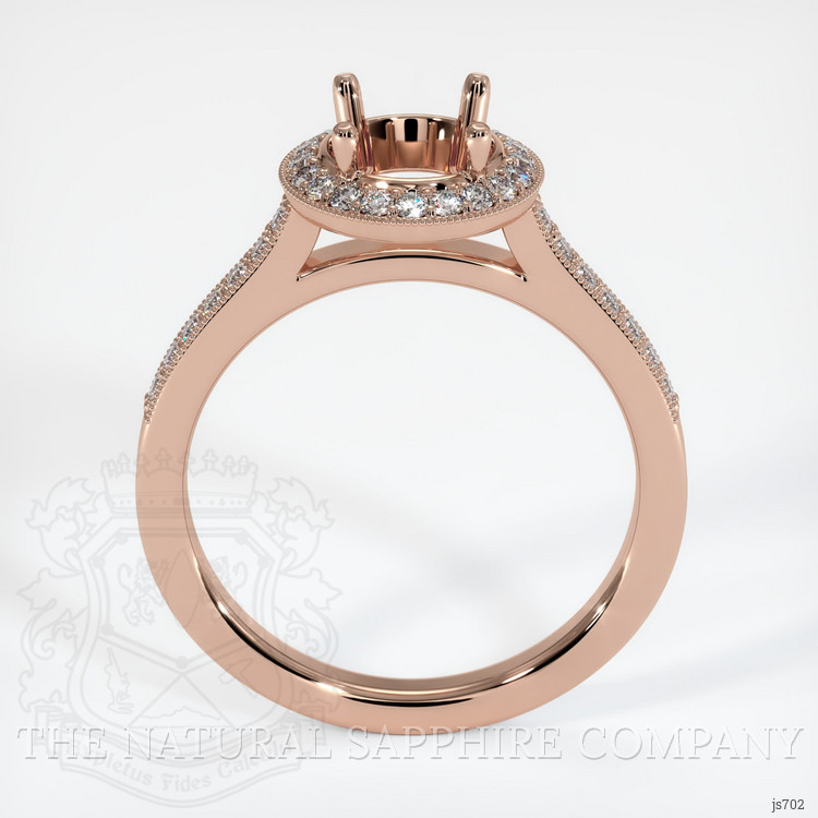 14K Rose Gold Pave Ring Setting