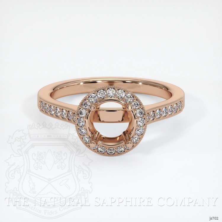 18K Rose Gold Pave Ring Setting