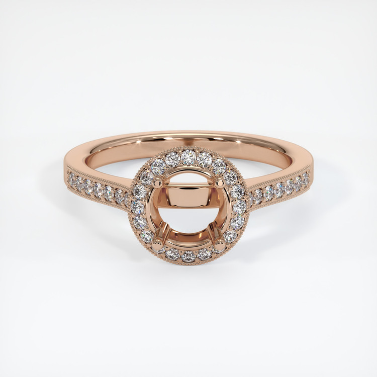 18K Rose Gold Pave Ring Setting