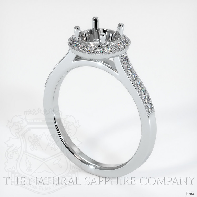 14K White Gold Pave Ring Setting
