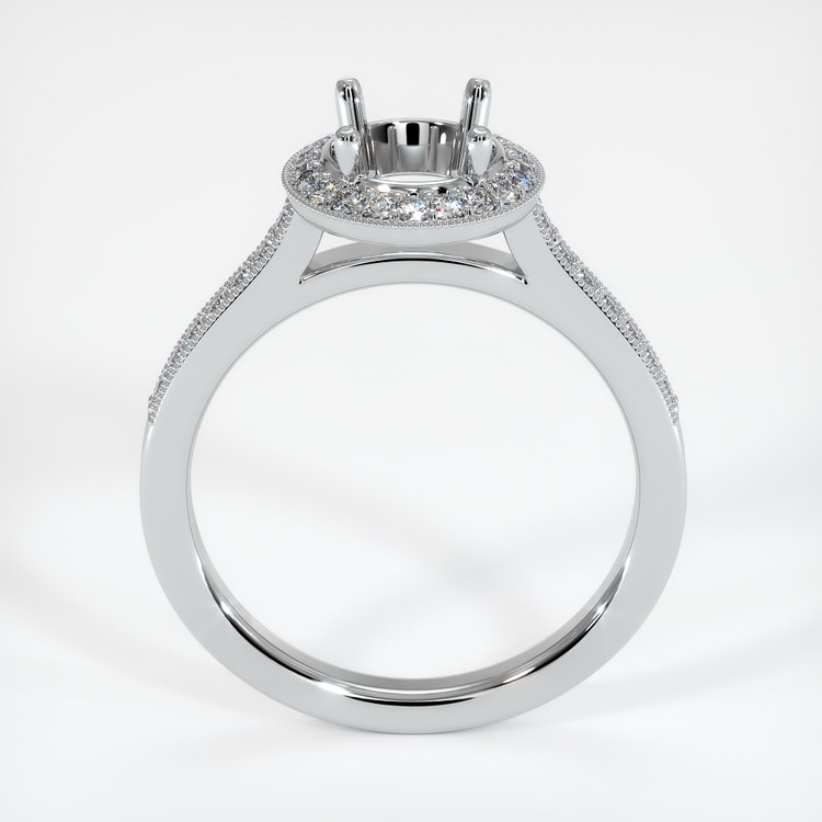 14K White Gold Pave Ring Setting