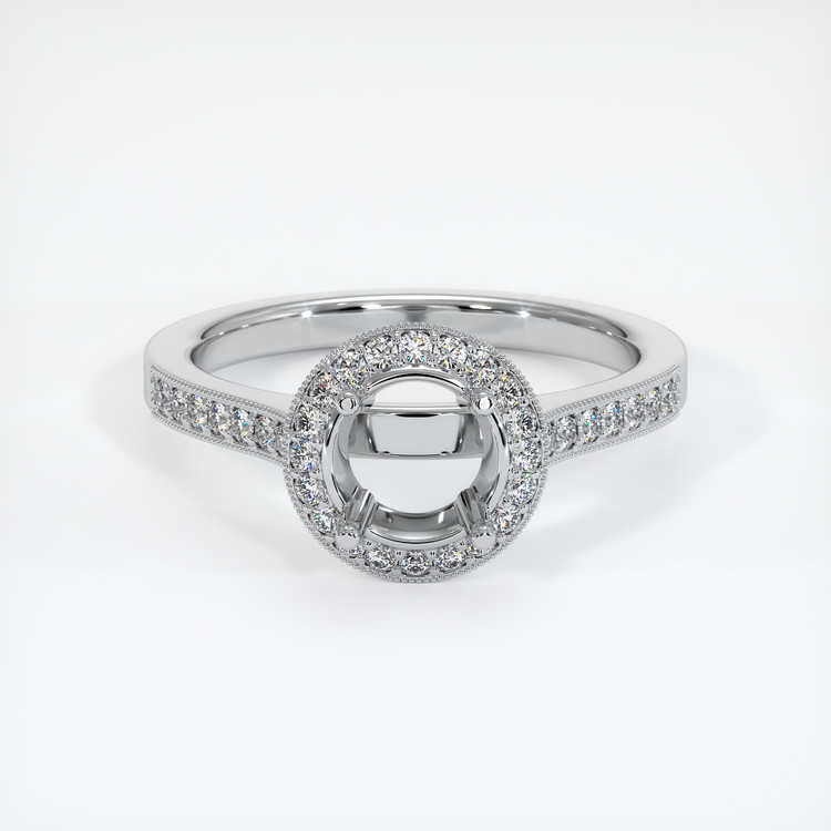18K White Gold Pave Ring Setting