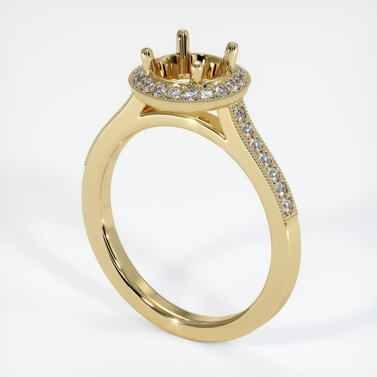 14K Yellow Gold Pave Ring Setting