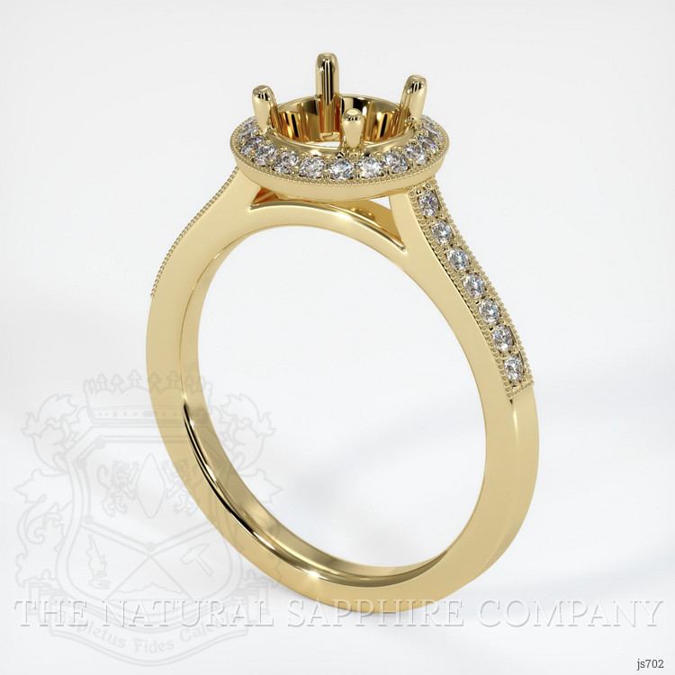 14K Yellow Gold Pave Ring Setting
