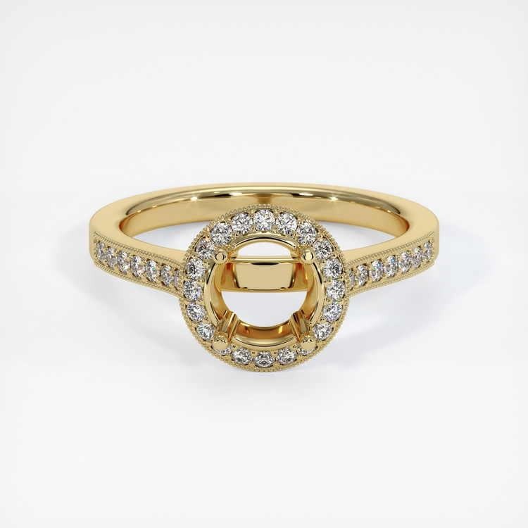 14K Yellow Gold Pave Ring Setting