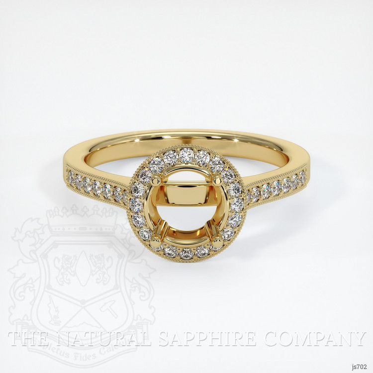 14K Yellow Gold Pave Ring Setting