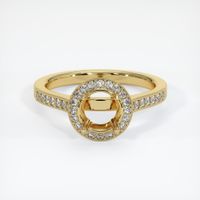 18K Yellow Gold Pave Ring Setting Image