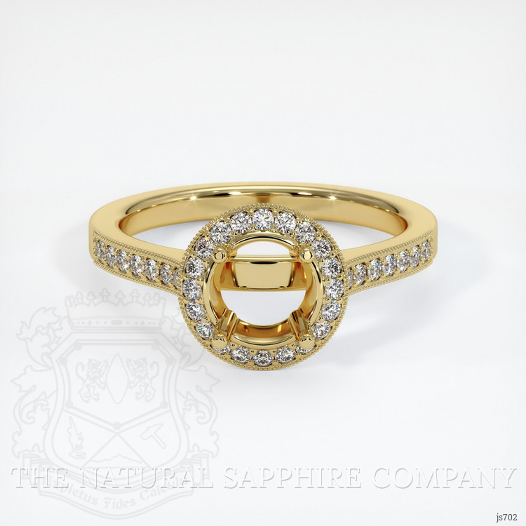 18K Yellow Gold Pave Ring Setting