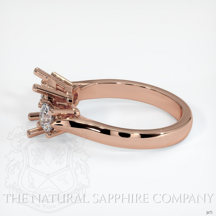 14K Rose Gold Three Stone Ring Setting