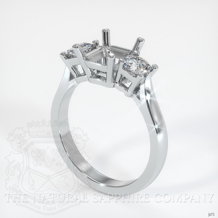 10K White Gold Three Stone Ring Setting