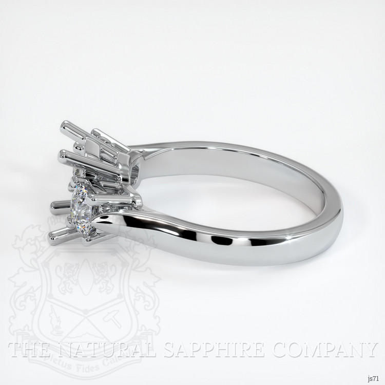 10K White Gold Three Stone Ring Setting