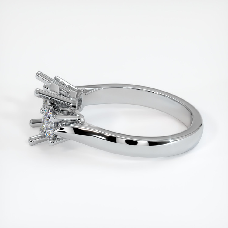 10K White Gold Three Stone Ring Setting