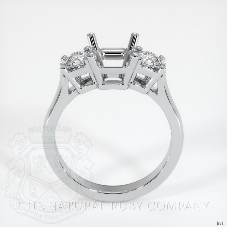 10K White Gold Three Stone Ring Setting