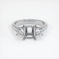 14K White Gold Three Stone Ring Setting Image