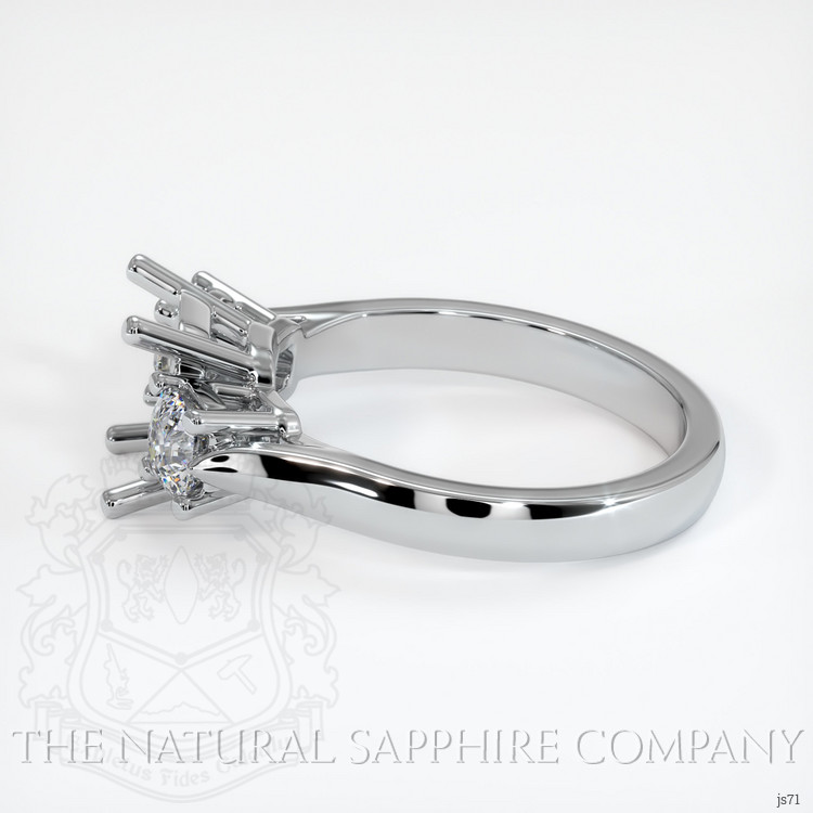 14K White Gold Three Stone Ring Setting