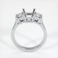 14K White Gold Three Stone Ring Setting Image