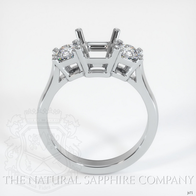14K White Gold Three Stone Ring Setting