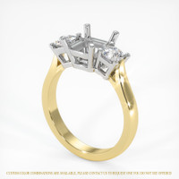14K White & Yellow Three Stone Ring Setting Video