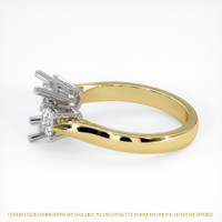 14K White & Yellow Three Stone Ring Setting Image