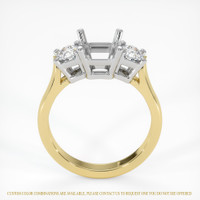 14K White & Yellow Three Stone Ring Setting Image