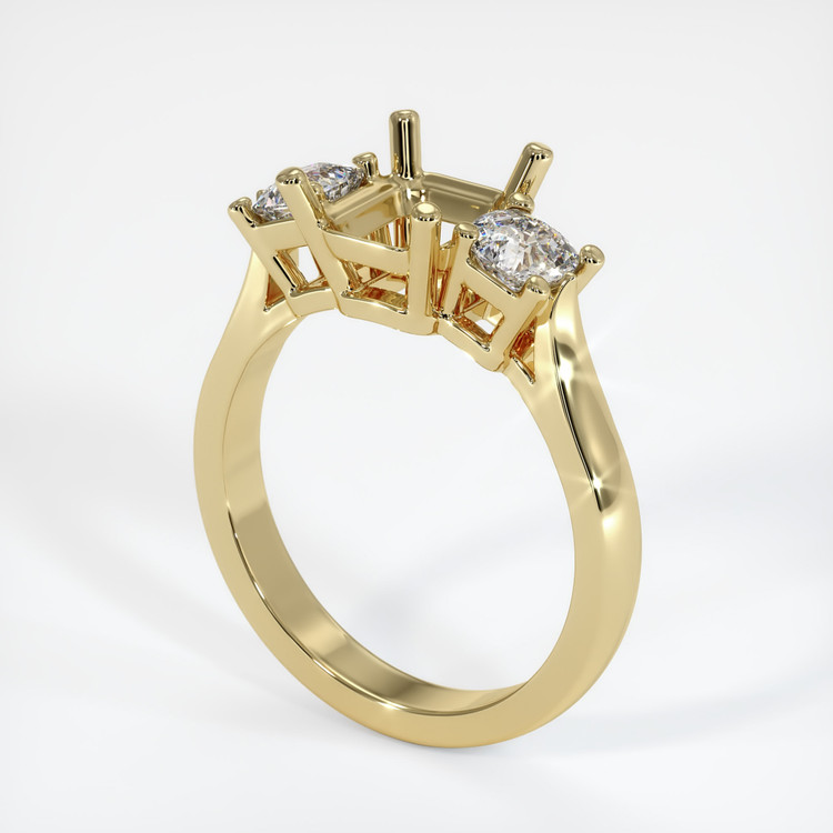 10K Yellow Gold Three Stone Ring Setting