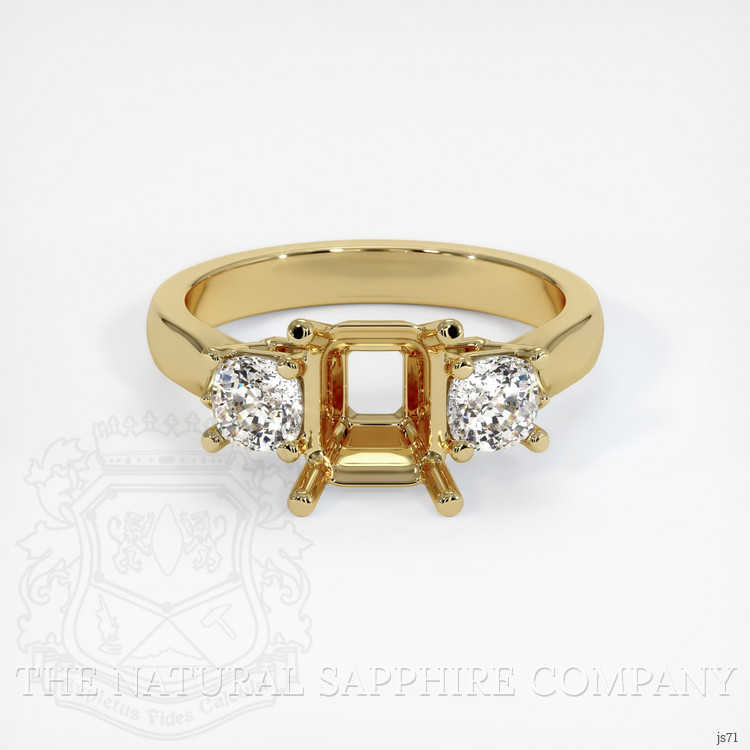 10K Yellow Gold Three Stone Ring Setting