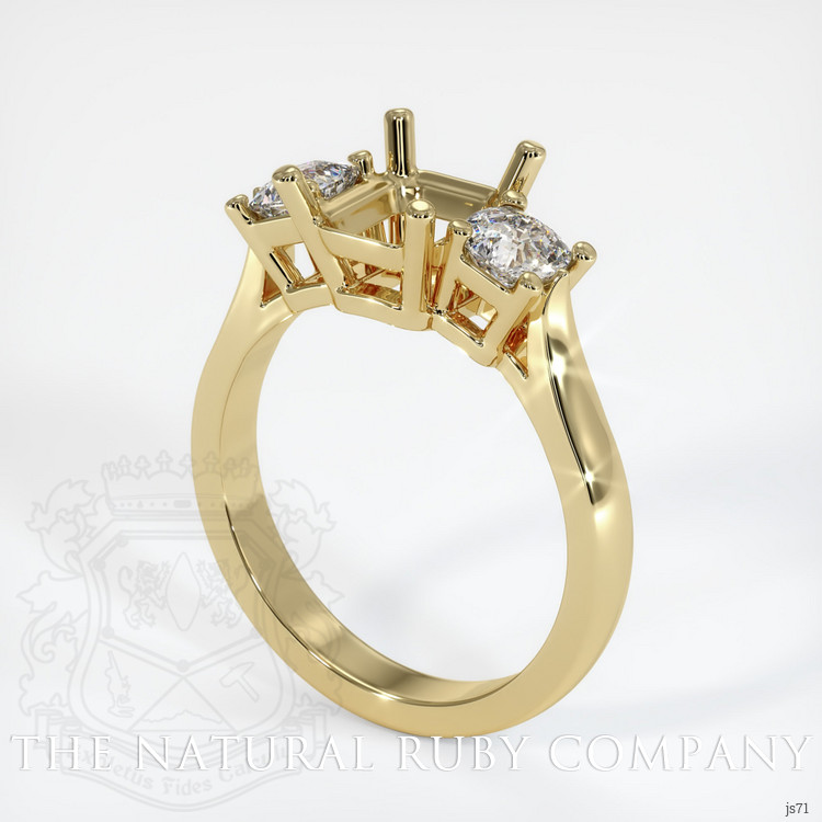 14K Yellow Gold Three Stone Ring Setting
