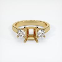 14K Yellow Gold Three Stone Ring Setting Image