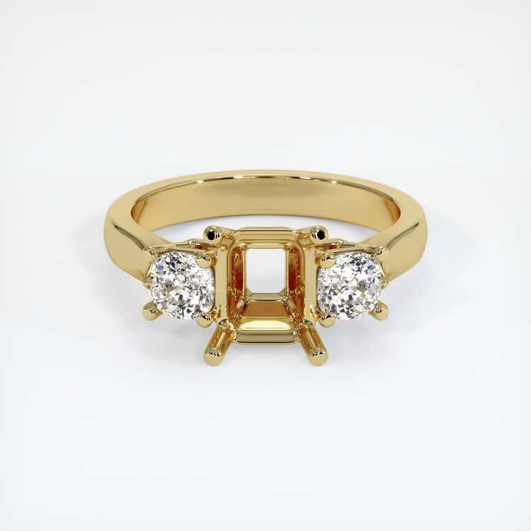 14K Yellow Gold Three Stone Ring Setting