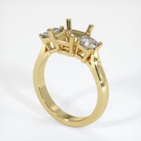 18K Yellow Gold Three Stone Ring Setting Video