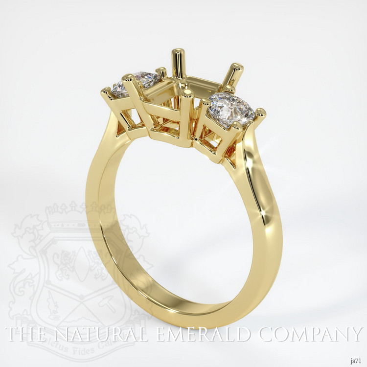 18K Yellow Gold Three Stone Ring Setting