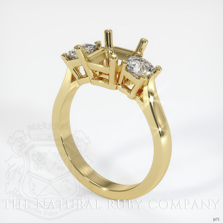 18K Yellow Gold Three Stone Ring Setting