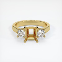 18K Yellow Gold Three Stone Ring Setting Image
