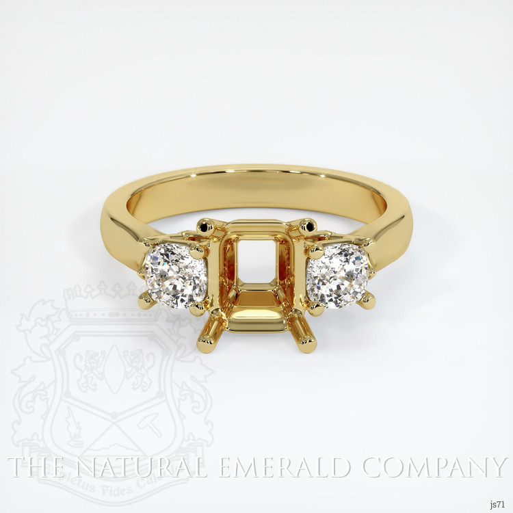 18K Yellow Gold Three Stone Ring Setting