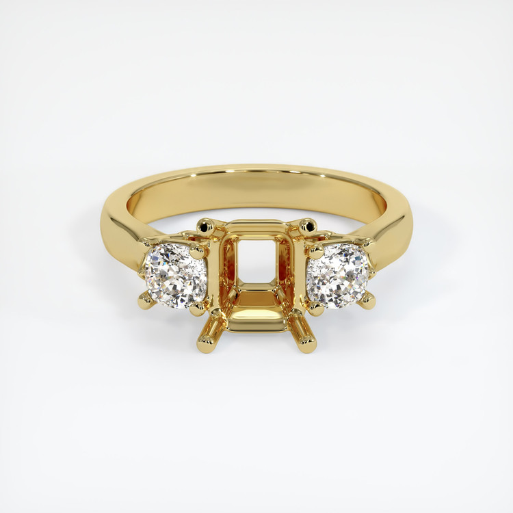 18K Yellow Gold Three Stone Ring Setting