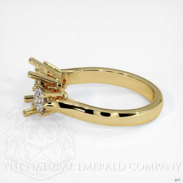 18K Yellow Gold Three Stone Ring Setting
