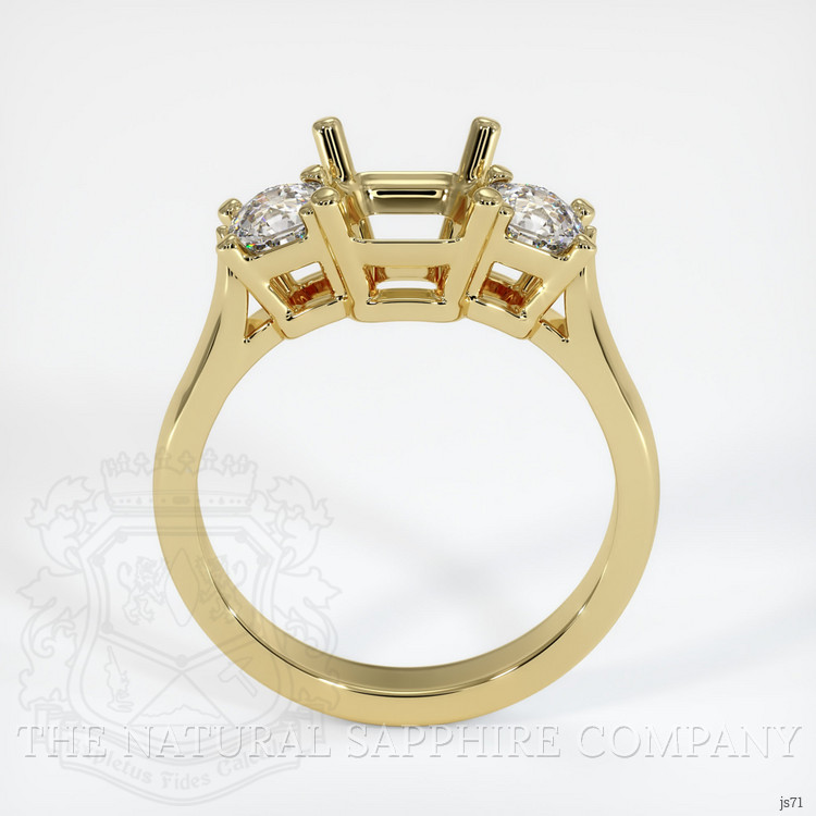 18K Yellow Gold Three Stone Ring Setting